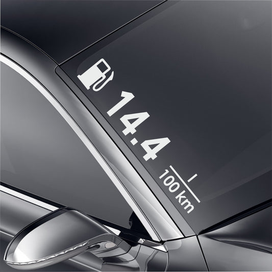 14,4 L 100Km Aufkleber in 24 Farben 55x10cm
