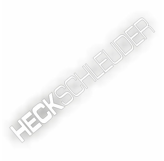 Heckschleuder Aufkleber in 24 Farben 20x2,5cm